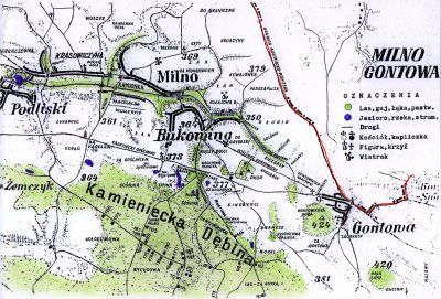mapka okolic Milna